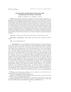 STOCHASTIC MODE REDUCTION FOR THE IMMERSED BOUNDARY METHOD