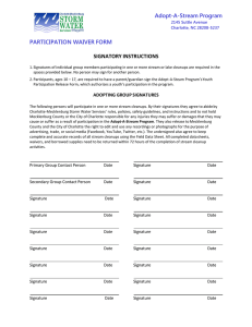 Adopt-A-Stream Program PARTICIPATION WAIVER FORM  SIGNATORY INSTRUCTIONS