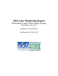 2014 Lake Monitoring Report  Mecklenburg County Water Quality Program