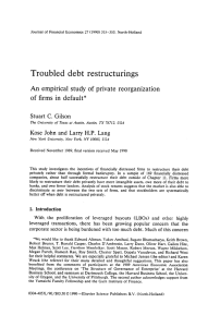 Troubled  debt  restructurings Stuart  C.  Gilson