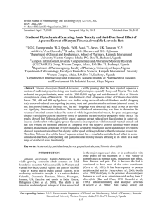 British Journal of Pharmacology and Toxicology 3(3): 127-134, 2012 ISSN: 2044-2467