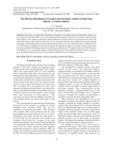 Current Research Journal of Social Sciences 1(3): 74-83, 2009 ISSN: 2041-3246