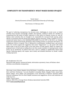 COMPLEXITY OR TRANSPARENCY: WHAT MAKES BANKS OPAQUE?