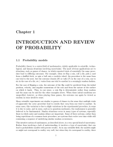 INTRODUCTION AND  REVIEW OF  PROBABILITY Chapter  1
