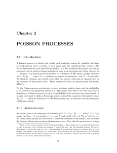 POISSON  PROCESSES Chapter  2 2.1  Introduction