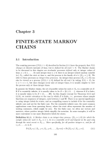 FINITE-STATE  MARKOV CHAINS Chapter  3 3.1  Introduction