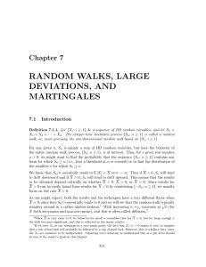 RANDOM  WALKS,  LARGE DEVIATIONS,  AND MARTINGALES Chapter  7