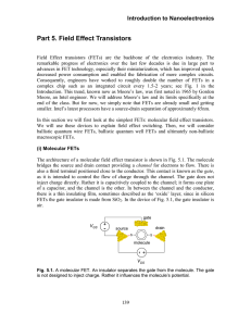 Part 5. Field Effect Transistors Introduction to Nanoelectronics