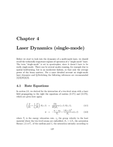 Chapter 4 Laser Dynamics (single-mode)