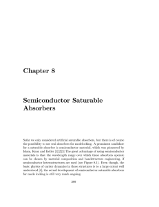 Chapter 8 Semiconductor Saturable Absorbers