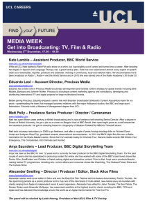 MEDIA WEEK  Get into Broadcasting: TV, Film &amp; Radio