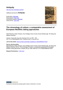 Antiquity The chronology of culture: a comparative assessment of Antiquity: