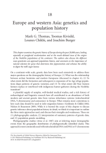 Europe and western Asia: genetics and population history 18