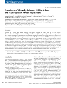 Prevalence of Clinically Relevant and Haplotypes in African Populations UGT1A