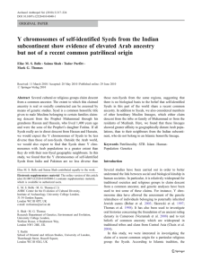 Y chromosomes of self-identified Syeds from the Indian