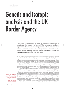 Genetic and isotopic analysis and the UK Border Agency