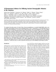 Y-Chromosome Evidence for Differing Ancient Demographic Histories in the Americas