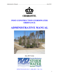 ADMINISTRATIVE MANUAL  POST-CONSTRUCTION STORMWATER ORDINANCE