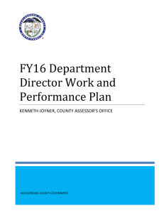 FY16 Department Director Work and Performance Plan