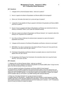 Mecklenburg County _ Assessor’s Office 1 2011 Frequently Asked Questions