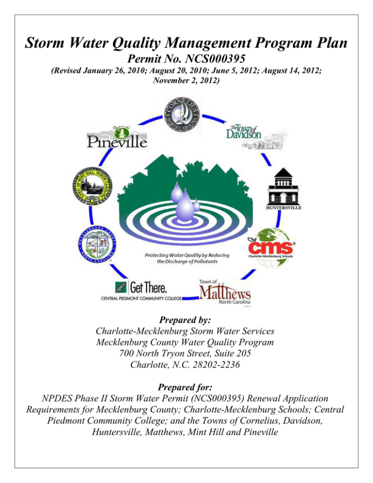 Storm Water Quality Management Program Plan Permit No. NCS000395
