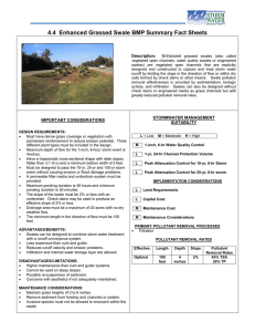 4.4  Enhanced Grassed Swale BMP Summary Fact Sheets  Description: