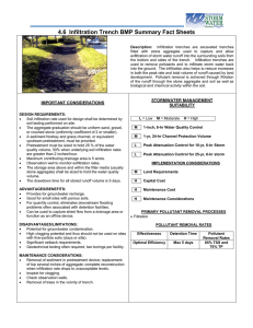 4.6  Infiltration Trench BMP Summary Fact Sheets