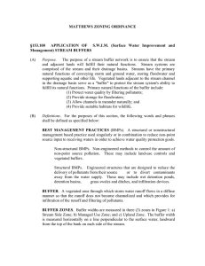 MATTHEWS ZONING ORDINANCE  §153.100  APPLICATION OF  S.W.I.M. Management) STREAM BUFFERS