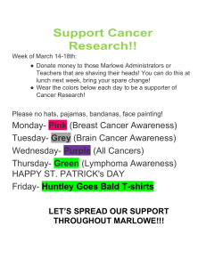   Week of March 14­18th:  ● Donate money to those Marlowe Administrators or  Teachers that are shaving their heads! You can do this at 