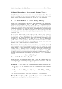 Galois Cohomology: Some