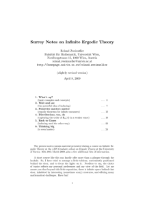 Surrey Notes on In…nite Ergodic Theory