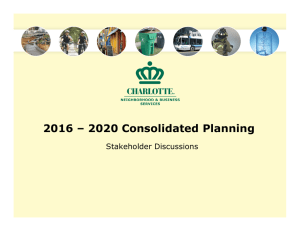 2016 – 2020 Consolidated Planning Stakeholder Discussions