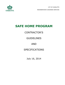 SAFE HOME PROGRAM  CONTRACTOR’S GUIDELINES