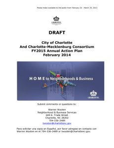 DRAFT  City of Charlotte And Charlotte-Mecklenburg Consortium