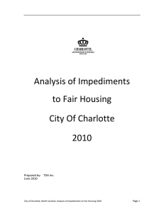 Analysis of Impediments to Fair Housing City Of Charlotte