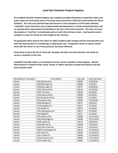 Lead Safe Charlotte Projects Registry
