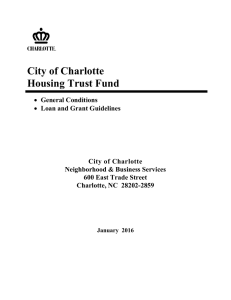 City of Charlotte Housing Trust Fund  General Conditions