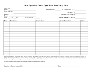Latta Equestrian Center Open Horse Show Entry Form
