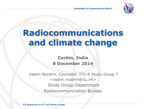Radiocommunications and climate change Cochin, India 8 December 2014