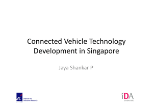 Connected Vehicle Technology  Development in Singapore Jaya Shankar P