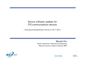 Secure software updates for ITS communications devices Masashi Eto,