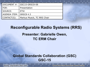 DOCUMENT #: GSC15-GRSC8-08 FOR: Presentation SOURCE: