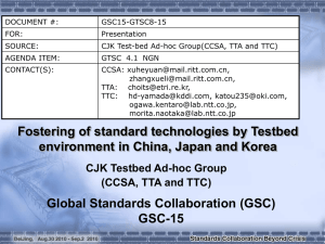 DOCUMENT #: GSC15-GTSC8-15 FOR: Presentation