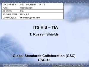 DOCUMENT #: GSC15-PLEN-38  TIA ITS FOR: Presentation