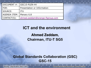 DOCUMENT #: GSC15-PLEN-44 FOR: Presentation or Information SOURCE: