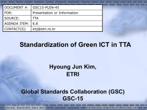 DOCUMENT #: GSC15-PLEN-45 FOR: Presentation or Information SOURCE: