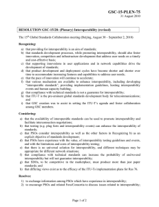 GSC-15-PLEN-75 RESOLUTION GSC-15/28: (Plenary) Interoperability (revised)