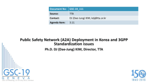 Public Safety Network (A2A) Deployment in Korea and 3GPP Standardization issues