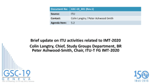 Brief update on ITU activities related to IMT-2020
