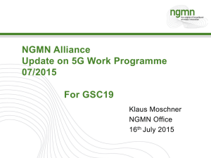 NGMN Alliance Update on 5G Work Programme 07/2015